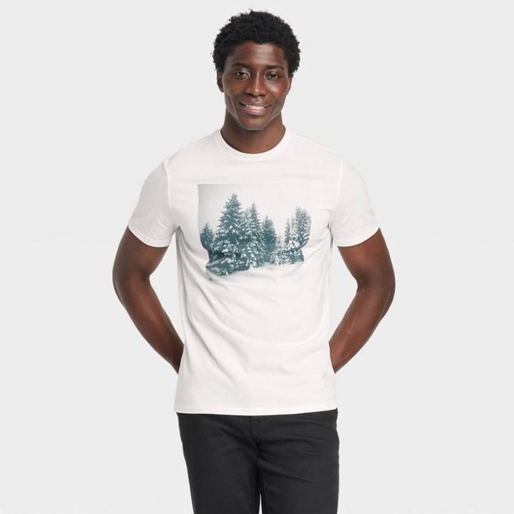 Men's Printed Graphic T-shirt - Goodfellow & Co White