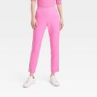 Women's High-rise Slim Fit Ankle Pants - A New Day Pink