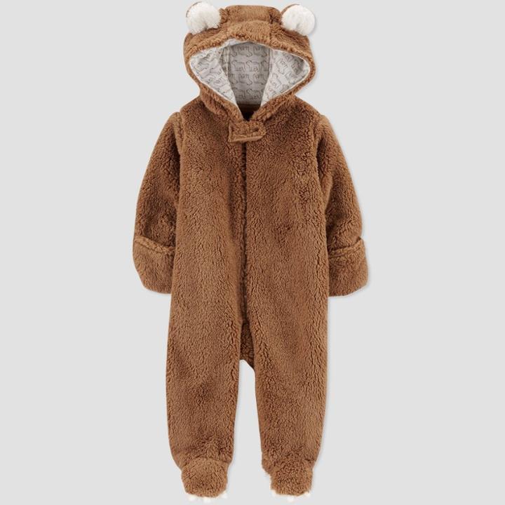 Baby Sherpa Overcoat Jacket - Just One You Made By Carter's Khaki Newborn, Kids Unisex, Brown