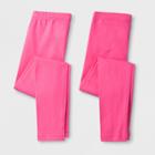 Girls' Solid 2pk Leggings - Cat & Jack Pink S, Girl's,