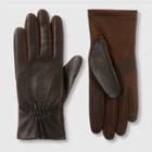 Isotoner Adult Leather Gloves - Brown