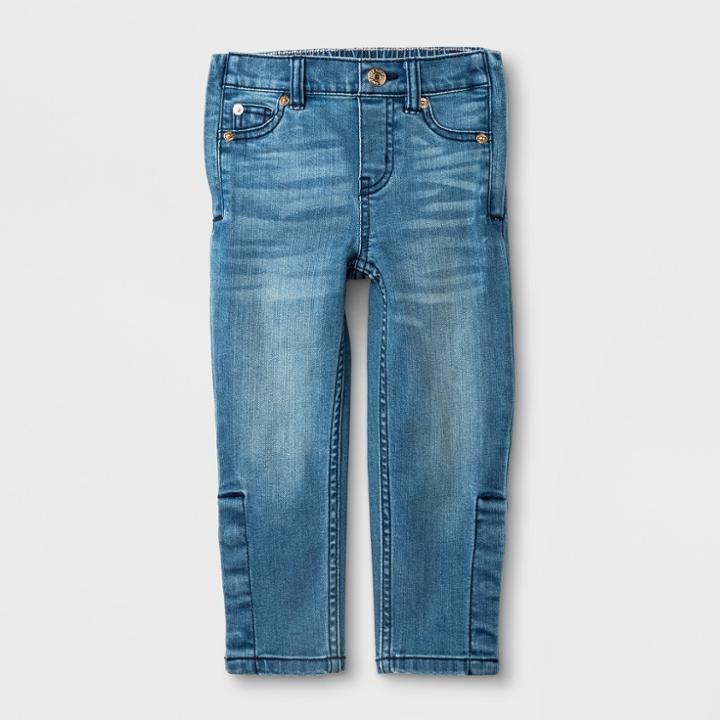 Toddler Girls' Adaptive Skinny Light Wash Denim - Cat & Jack Blue