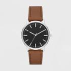Men's Value Clean Dial Strap Watch - Goodfellow & Co Brown