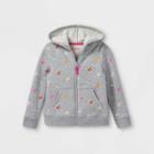 Toddler Girls' Fleece Zip-up Hoodie Sweatshirt - Cat & Jack Gray