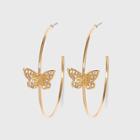 Butterfly Hoop Earrings - Wild Fable Gold