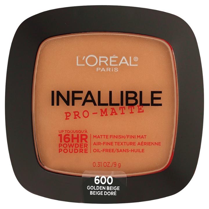 L'oreal Paris Infallible Pro-matte Powder 600 Golden Beige .31oz, Golden Beige