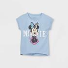 Girls' Minnie Mouse Flip Sequin Short Sleeve Graphic T-shirt - Blue