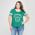Women's Harry Potter Plus Size Short Sleeve Slytherin Crest Graphic T-shirt (juniors') Green