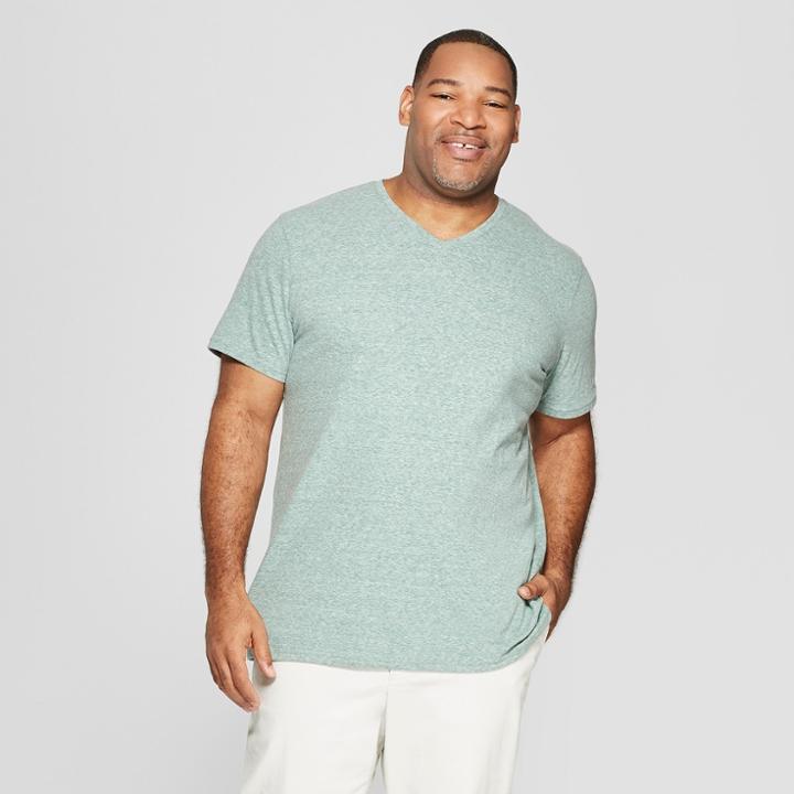Men's Big & Tall Regular Fit Short Sleeve Novelty V-neck T-shirt - Goodfellow & Co Bracken Fern