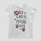 Girls' Marvel Guardians Of The Galaxy 'red White And Cute' Short Sleeve T-shirt - White
