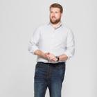 Target Men's Big & Tall Striped Casual Fit Long Sleeve Button-down Shirt - Goodfellow & Co White
