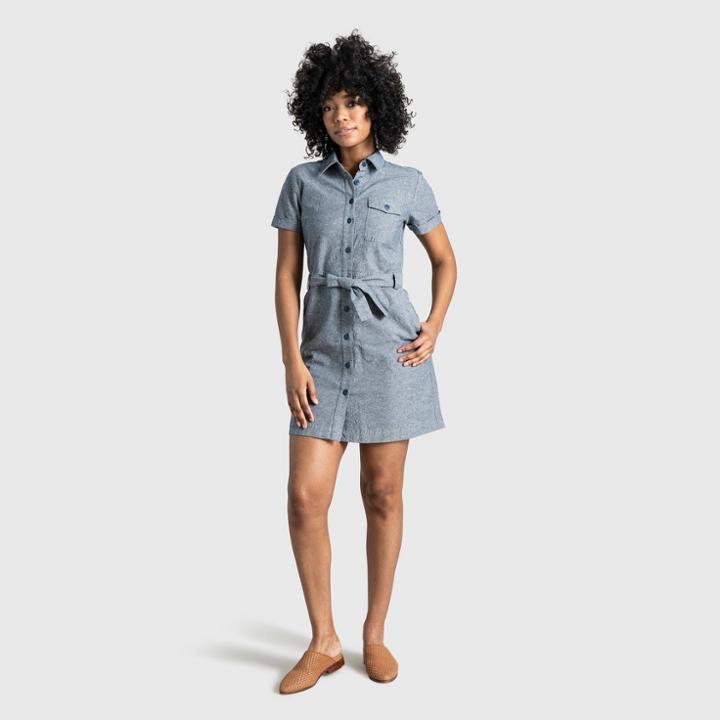 Women's United By Blue Organic Button-down Shirtdress - Moonlit Ocean