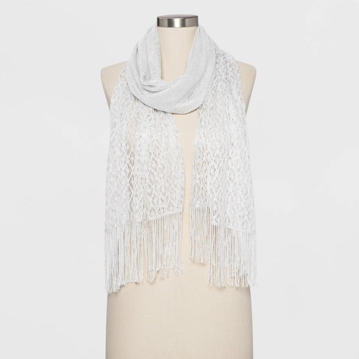 Estee & Lilly Mesh Shimmer Wrap - White