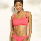 Women's Ribbed Hardware Strap Bralette Bikini Top - Xhilaration Hot Pink D/dd Cup