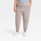 Women's Plus Size High-rise Fleece Jogger Pants - Universal Thread Gray