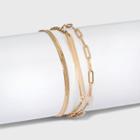Chain Bar Bracelet Set 3pc - A New Day Gold