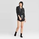 Women's Fleece Lounge Shorts - Colsie Charcoal Gray Xs, Women's, Grey Gray