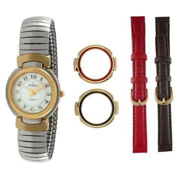 Peugeot Watches Women's Peugeot Two-tone Interchangeable Strap Bezel Watch