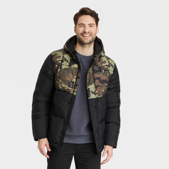 Men's Midweight Puffer Jacket - Goodfellow & Co Camo