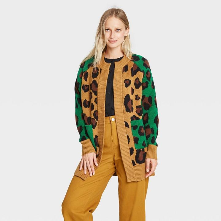 Women's Leopard Print Cardigan - Who What Wear Brown