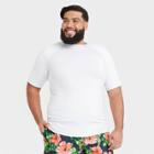 Men's Big & Tall Regular Fit Short Sleeve Rash Guard Swim Shirt - Goodfellow & Co White