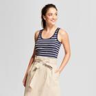 Women's Striped Any Day Tank - A New Day Navy/white (blue/white)