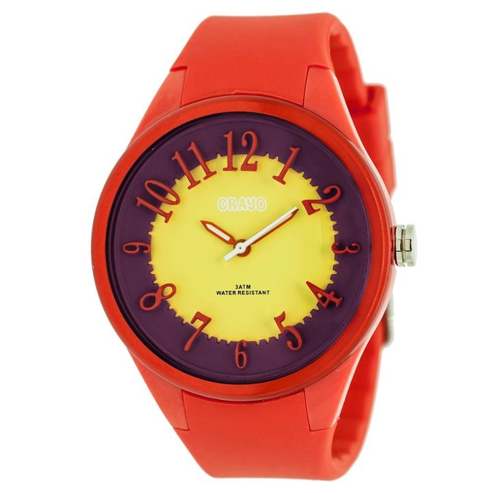 Women's Crayo Burst Silicone Strap Watch-red, Red
