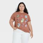 Women's The Rolling Stones Plus Size Multi Logo Short Sleeve Graphic T-shirt - Brown