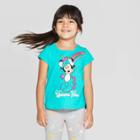 Disney Toddler Girls' Minnie Mouse Unicorn Vibes Short Sleeve T-shirt - Teal