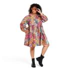 Women's Plus Size Anemone Floral Mini Dress - Kika Vargas X Target Pink/blue/gold
