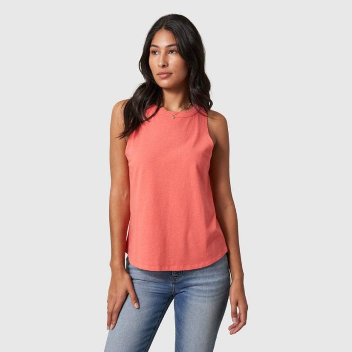 United By Blue Women's Organic High-neck Tank Top - Coral