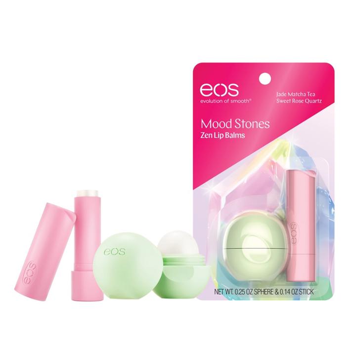 Eos Jade Matcha Tea And Sweet Rose Quartz Lip Balm