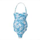 Maternity Floral Print Fantasia Bandeau D/dd Cup One Piece Swimsuit - Isabel Maternity By Ingrid & Isabel