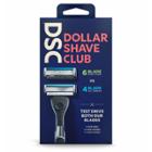 Dollar Shave Club Razor Handle + One 4-blade Cartridge + One 6-blade Cartridge