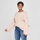 Women's Plus Size Lurex Pullover Sweater - Ava & Viv Blush