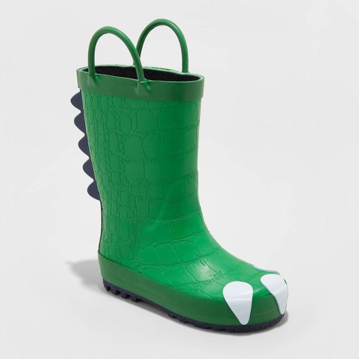 Toddler Boys' Dustyn Dinosaur Rain Boots - Cat & Jack Green