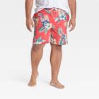 Men's 7 Tropical Garden Swim Trunks - Goodfellow & Co Red