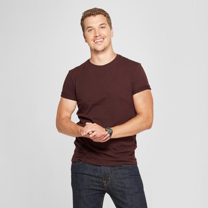 Men's Slim Fit Short Sleeve Crew T-shirt - Goodfellow & Co Black Raspberry