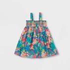 Toddler Girls' Floral Button-front Smocked Tank Dress - Cat & Jack