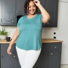 Women's Plus Size Short Sleeve Scoop Neck Relaxed T-shirt - Ava & Viv Teal