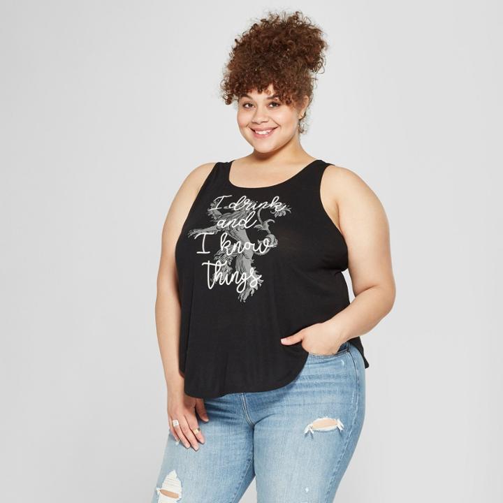 Women's Game Of Thrones Plus Size I Drink And I Know Things Graphic Tank Top Black