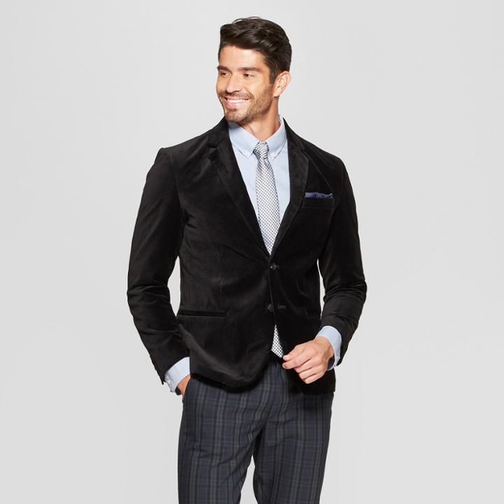 Men's Velvet Blazer - Goodfellow & Co Black