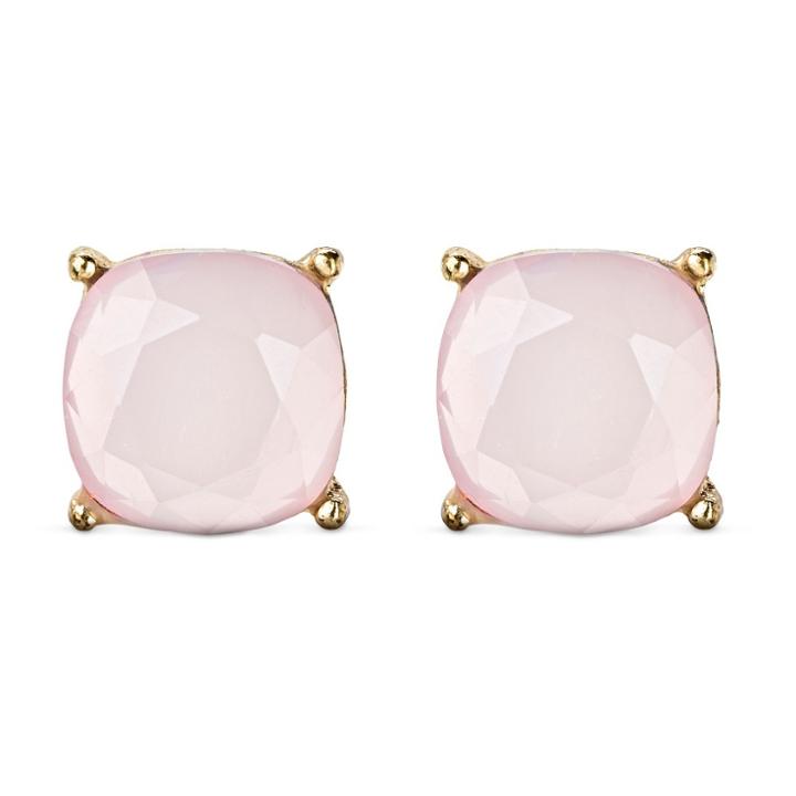 Target Women's Faceted Stud With 4 Prongs - Pink/gold