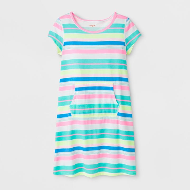 Girls' Adaptive Knit Stripe Dress - Cat & Jack Rainbow Xs, Girl's,