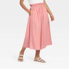 Women's Smocked Waist Midi Skirt - A New Day