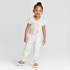 Petitetoddler Girls' Disney Princess Short Sleeve Jumpsuit - Gray