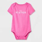 Baby Girls' 'lil Sister' Short Sleeve Bodysuit - Cat & Jack Pink Newborn