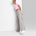 Women's Low-rise Wide Leg Cargo Pants - Wild Fable Gray