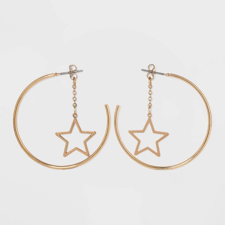 Star Hoop Earrings - Wild Fable Gold