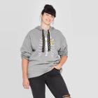 Modern Lux Women's Candycorn Plus Size Hooded Pullover Sweater (juniors') - Heather Gray